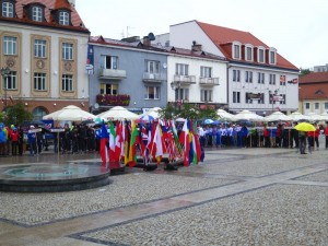 Der Regen ließ nach zur Eröffnungsfeier der WM.