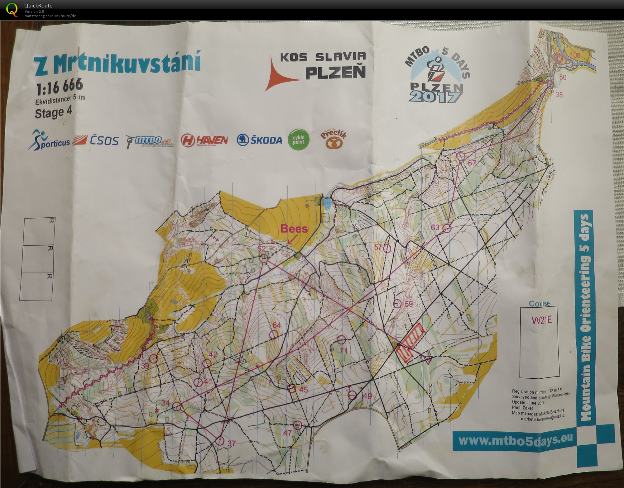 MTBO 5 days Pilsen - Finale - Jagdstart (09/07/2017)