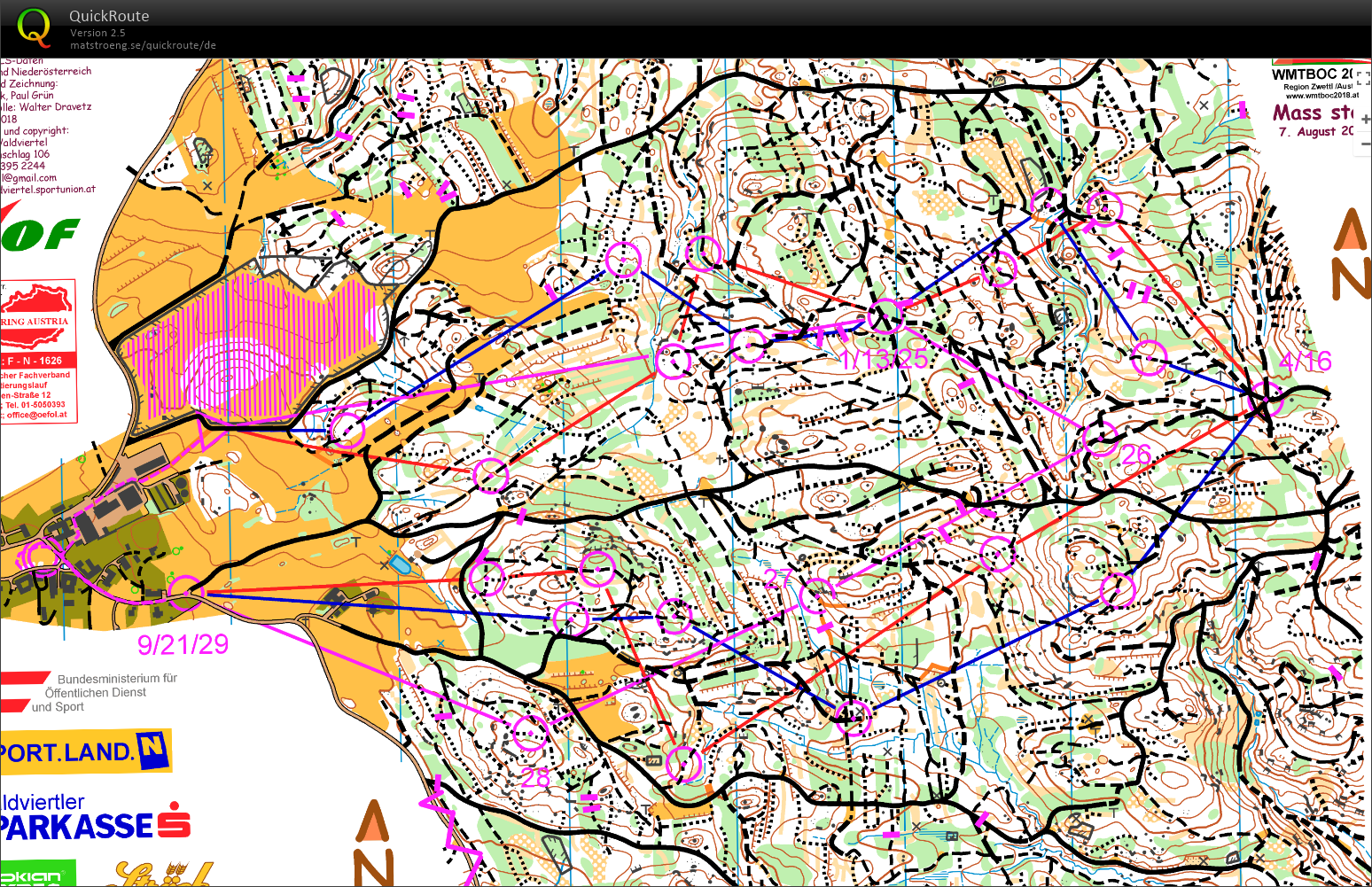 MTBO-WM 2018 Zwettl - Mass start (07/08/2018)